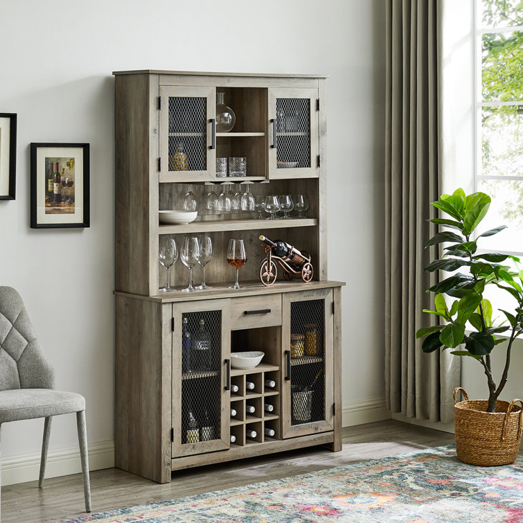 Ashley heights home bar best sale wine cabinet